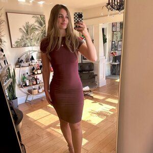 Wine colored Midi dress in Medium